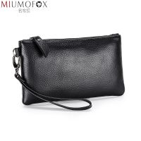 New Genuine Leather Women Wallet Fashion Mobile Phone Bag Soft Leather Wrist Strap Zipper Lady Clutch Bag Versatile Coin Purse