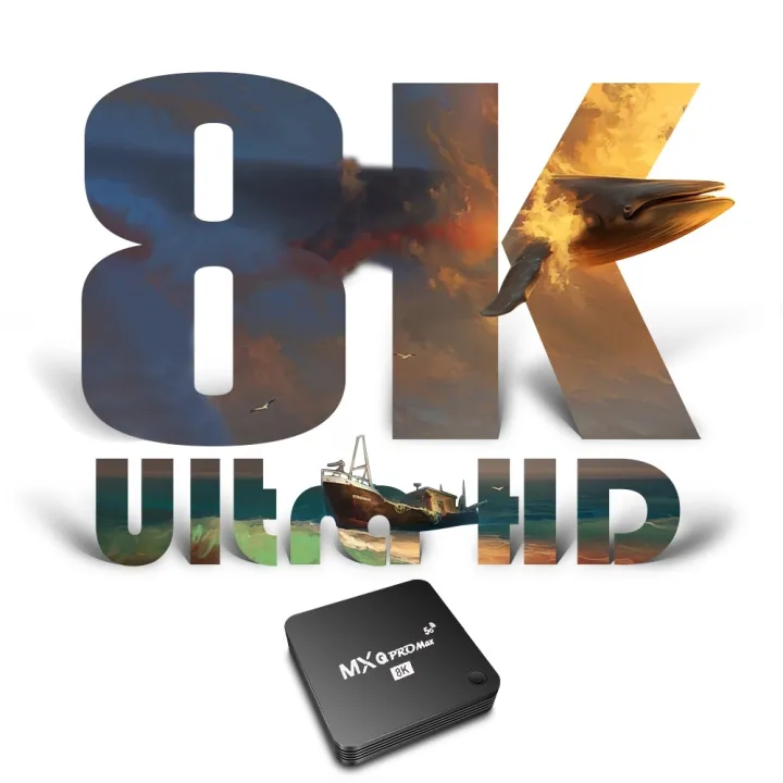 MXQ Pro Max 8K UHD 5G 8 256G Android Color Ultra HD TV Box 2.4GHz I8 touchpad Keyboard TV Box