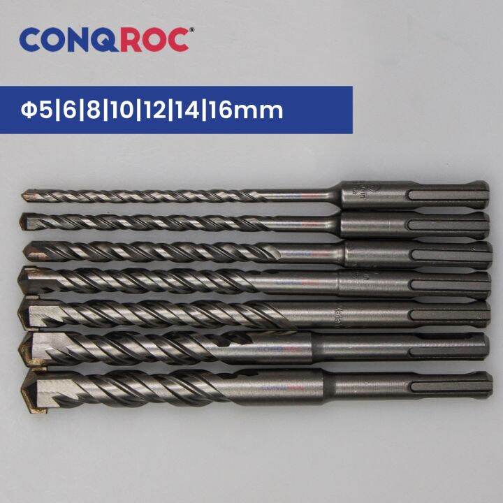 masonry-drill-bits-set-sds-plus-shank-carbide-flat-tip-length-160mm-7-size-diameter-5mm-6mm-8mm-10mm-12mm-14mm-16mm