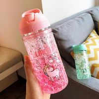 Portable Water Bottle Fashion Unicorn Ice Cup Summer Sport Drink Juice Coffee Cup With Straw Leak Proof Drinkware Girls Gift