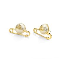 Westwood Vivian 2020 new Saturn pearl brooch earrings Empress Dowager Vivienne niche earrings personality exquisite earrings women 2023 imported