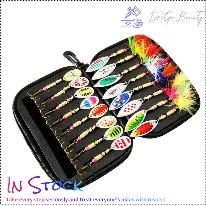 คลังสินค้าพร้อม-16pcs-เหยื่อตกปลา-spinner-ช้อนชุด-escape-prevention-treble-hooks-พร้อมกระเป๋าเก็บสำหรับปลาเทราท์เบส-salmon