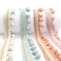 ◘ PomPom Trim Ribbon 1.2CM Pom Pom Ball Vintage Embroidered Fringe Ribbons Crafts Lace DIY Sewing Accessories Decor Supplies 1yard