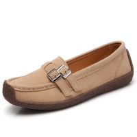 [SCL] [5 Colors]Womens Casual Suede Leather Loafers LightWeight Flat Loafers Shoes