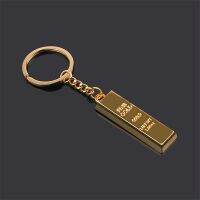 Fashion Metal Faux Ingot Bullion Keychain Key Chain Keyring Keyfob Women Handbag Charms Pendant Metal Key Rings Accessory Key Chains