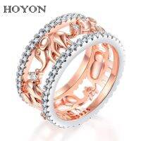 สีทอง HOYON เพชรทั้งหมด Aaa Zircon ชายและแหวนสำหรับผู้หญิง Gratis Ongkir