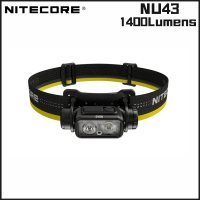 NITECORE NU43 1400Lumens Rechargeable Headlamp Battery Built-in 3,400mAh Li-ion Battery Beam color White Red Light