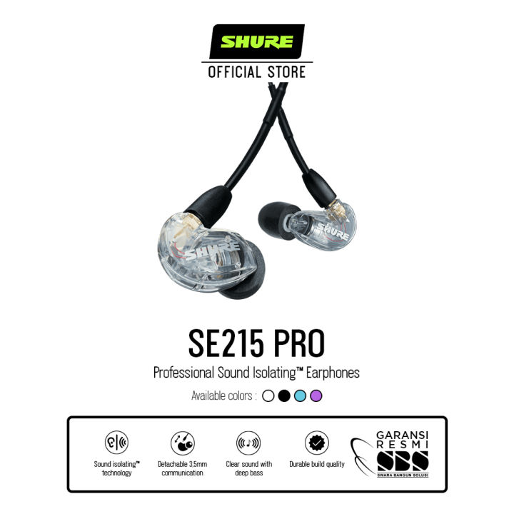 Shure SE215 CL A Professional Earphone CLEAR Lazada Indonesia