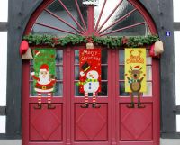 ธงคริสมาส ธง คริสมาส ธงตกแต่ง ตกแต่งร้าน ตกแต่งสถานที่ ธงแขวน พรอพ Merry Christmas Hanging Flag Decoration Outdoor Indoor Party Prop