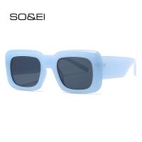 SO&amp;EI Fashion Square Sunglasses Women Brand Designer Vintage Luxury Female Sun Glasses Shades UV400 Men Retro Trending Eyewear Cycling Sunglasses