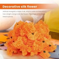 3.9inch Marigold Flowers Artificial Day of the Dead Flower 50Pcs Marigold Flowers Head for Marigold Garland Making