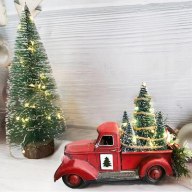 Xe Tải Màu Đỏ Giáng Sinh Có Đèn Led Trang Trí Thủ Công Nhà Trang Trại Cây thumbnail