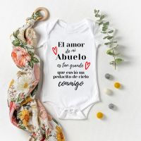 El Amor De Mi Abuelo Es Tan Grande Baby Bodysuits Spanish Pregnancy Announcement Newborn Rompers Summer Boys Girls Ropa Onesies