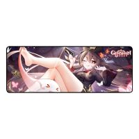 【lz】✳  Genshin Impact Impresso Mouse Pad Extra Grande Borracha Antiderrapante Gaming Mousepad Tapete de Mesa Longo Esteira de Mesa 80x30cm