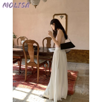 Molisa Fashion กระโปรง กระโปรงยีนส์ กระโปรงทรงเอ ทันสมัย ล้ำสมัย สบาย ทันสมัย WWY2393FCD 39Z230927