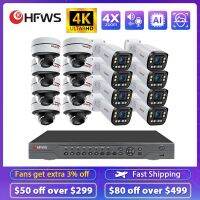 HFWVISION 4K Poe ระบบกล้องชุดกล้องวงจรปิดวีดีโอ8MP การรักษาความปลอดภัยป้องกันกล้องวงจรปิด16CH Nvr 2.8Mm-12Mm เลนส์มอเตอร์