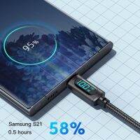 ◕✘ Essager สาย USB C ถึง C 100W จอแสดงผลดิจิตอล 5A Fast Charging USB C Data Cord สำหรับ Huawei Samsung S22 Poco F3 แล็ปท็อป IPad Line