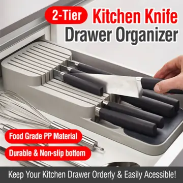 Utoplike in-Drawer Knife Block Bamboo Kitchen Knife Drawer