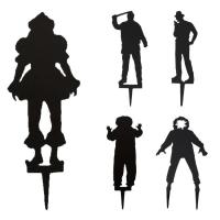 Halloween Clown Statue Garden Decor Halloween Clown Yard Stake Halloween Clown Silhouette Decorative Garden Stake for Backyard there