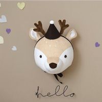 3D Animals Head Stuffed Elephant Deer Bear Wall Hanging Decor For Kids Room Boy Bedroom Decoration Nursery Animal Wall Decor