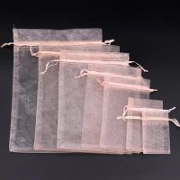 25/50 Pcs/lot White Drawstring Organza Bags small Pouches Jewelry Package Bags Christmas Wedding Packaging Gift Bags 5z