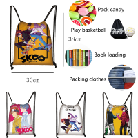 20212021 new sports style fitness portable polyester bag pocket fashion printed backpack traveler shopping bag portable backpack