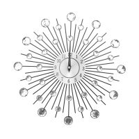 Vintage Metal Art Crystal Sunburst Wall Clock Luxury Diamond Large Morden Wall Clock Clock Design Home Decor