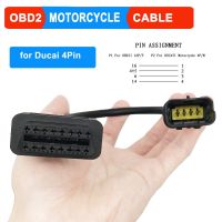 สายเคเบิลรถจักรยานยนต์ Obd สำหรับ Ducati 4ขาสายลำโพงเคเบิลเครื่องวินิจฉัย4Pin เป็น OBD2 Adapter23 16ขา