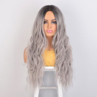 AISI BEAUTY Synthetic Wigs Long Wavy Grey Blonde Red Black Women Wigs for African American Middle Part Cosplay Wigs