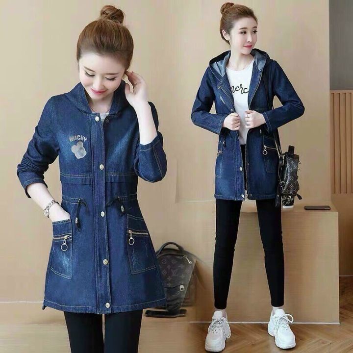 Áo khoác jean nữ Daniel có mũ và dây rút cực đẹp form vừa 40-65kg dài áo  50cm – BB Jeans | Xưởng sản xuất và sỉ BB Jeans