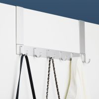 【YF】 Hooks Over The Door 6 Home Aluminium Alloy Clothes Organizer Rack Coat Hat Towel Hanger New Bathroom Holder