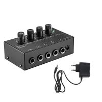 Mini Headphone Amplifier HA400 Ultra-Compact Stereo Audio Amplifier 4 Channels With Power Adapter Earphone Amp for Music