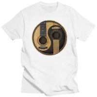 2017 Yin Yang Design Old And Worn Acoustic Guitars T shirt For Men Long Sleeve Cotton Tee Shirts Tops For Sale XS-6XL