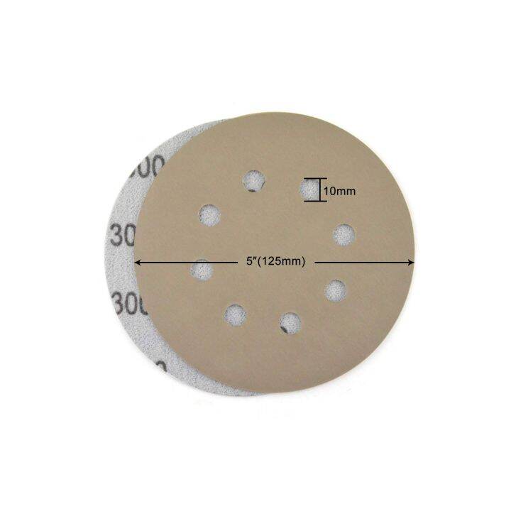 10ชิ้น5-inch125mm-8หลุม-hookamp-ห่วงกันน้ำกระดาษทรายทรงกลมเปียก-แห้งขัดกระดาษทรายขัดขัดรถ