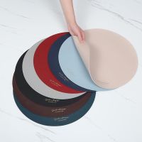 【CC】 Placemats Table Non-Slip Insulation Leather Mats Set Coaster Cup