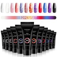 Poly Nail Gel Set 12/9/6 PCS Poly Nail Gel Set For Nail Extension Finger Quick Building Gel 16 Colors Poly Extension Gel Set