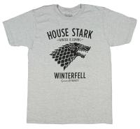 เกม Thrones HOUSE STARK DIREWOLF ฤดูหนาวกำลังจะมาถึงเสื้อยืด NWT ที่ได้รับอนุญาต TEE