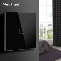 MiniTiger Touch Switch For LED Light Bulb AC 220V 230V EU/UK Standard 2/1 Gang 1 Way Wall Touch Screen Switch Crystal Glass Power Points  Switches Sav