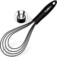 ۩ WALFOS Silicone Whisk Stainless Steel Wire Whisk Heat Resistant Kitchen Whisks for Non-Stick Cookware Balloon Egg