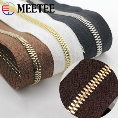 1Yard Meetee 5# Metal Zippers High Quality Tooth Double Pull Open-end Zipper for Bags Garment Zip Repair Kit Sewing Accessories Door Hardware Locks Fa