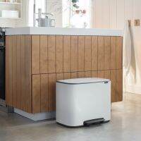 Brabantia ถังขยะ สแตนเลส แบบเหยียบ ทรงสี่เหลี่ยม BO Pedal Bin 36 L, White