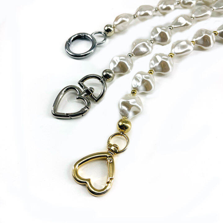 love-chain-pearl-chain-luggage-accessories-short-luggage-chain-irregular-pearl-chain-metal-chain-metal-hook-chain