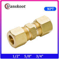 【❈】 Hiba eStore Transkoot Brass Fitting Compression Union พร้อม Tubo OD 1/2 "5/8" 3/4 ",การบีบอัดท่อทองเหลืองยูเนี่ยน