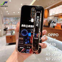 JieFie หมีการ์ตูนน่ารักสำหรับ OPPO A5 2020 / A9 2020 / A31 / A3S / A12E แฟชั่นสายรัดข้อมือปลอก Chrome Luxury ใหม่หมีรุนแรง Soft TPU