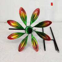 สนามหญ้า Pinwheels ดอกไม้รูป Garden Wind Spinner Handmade ที่มีสีสันกังหันเหล็กสำหรับกลางแจ้ง22*9*66ซม.