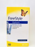 แผ่นตรวจน้ำตาลในเลือด/ Abbott FreeStyle Optium Blood Glucose  100 Strips Exp.1/2024