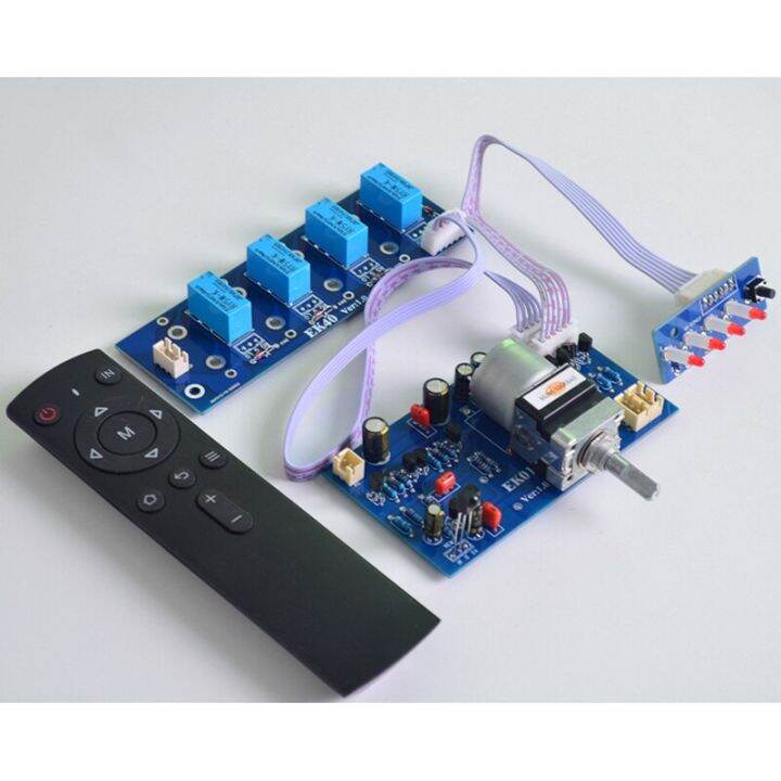 Remote Preamp Volume Control 4Ways Audio Input Signal Selector
