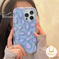 MissConnie เคสกันกระแทก Tpu เนื้อนิ่มโปร่งใสใช้ได้กับ iPhone 7Plus 11 12 14 13 Pro Max XR 6S 7 8 6 Plus X XS Max SE 2020 Ins เคสตัวปกป้องกล้องถ่ายรูปลายเสือดาวสีม่วง