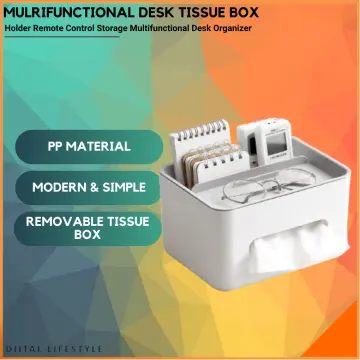 Tissue Box Desktop Napkin Holder Dustproof Tissue Paper Organizer With Lid  Home Office Stationery Storage Box Desk Organizer