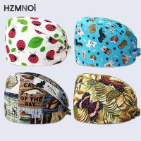 Fine Cotton Cartoon Print nursing Cap Surgical Pet Hospital Surgeon Dentist Beauty Salon Chef Dust-proof Scrub